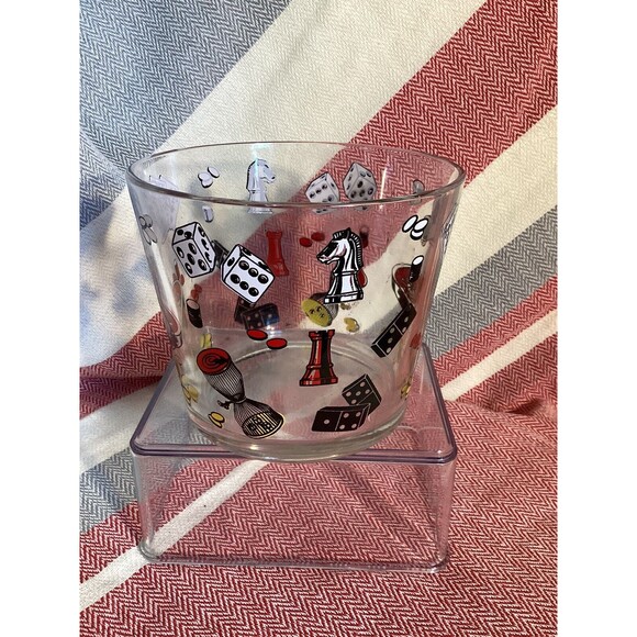 Hazel Atlas Vintage 1960’s Glass Ice Bucket Casino Cards Dice Poker Barware MCM - Picture 3 of 7